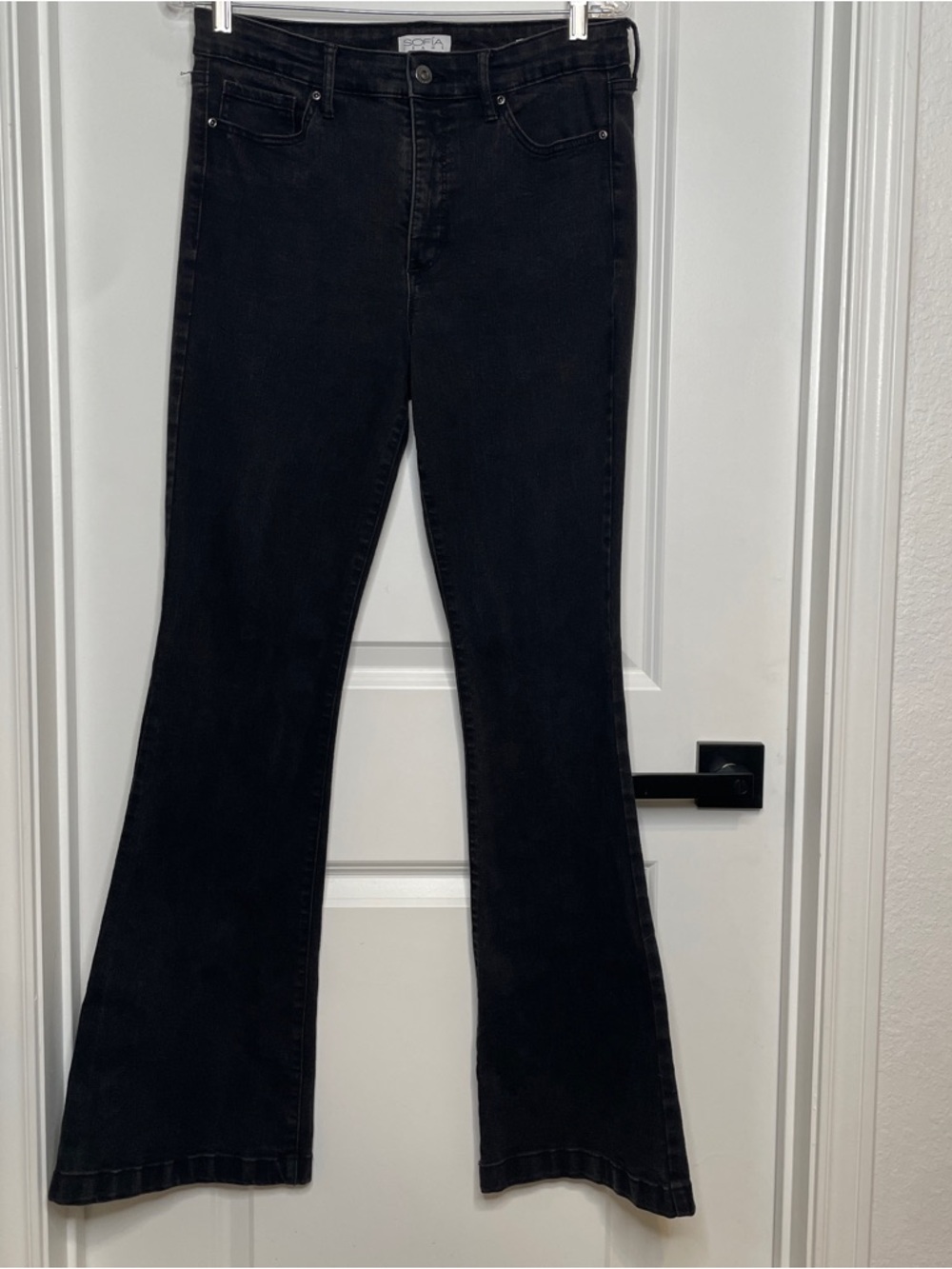 Sofia by Sofia Vergara Melisa Flare Black Denim Jeans Women's Size 10, Trendy